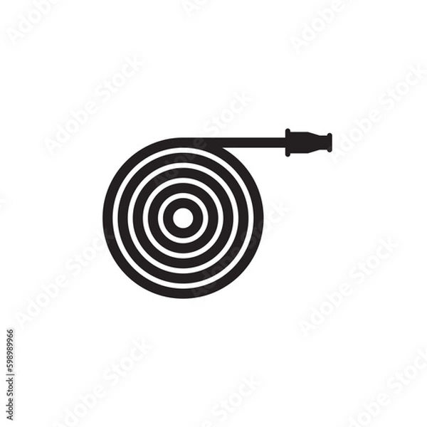 Fototapeta Fire hose vector icon. Fire hose flat sign design. Fire hose symbol pictogram. UX UI icon