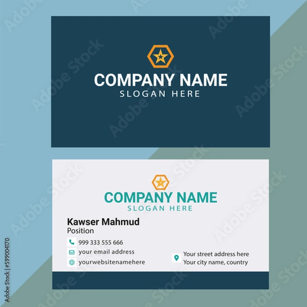 Fototapeta Corporate business card design (editable vector file)