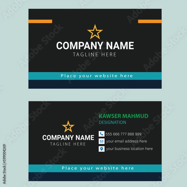 Fototapeta Corporate business card design (editable vector file)