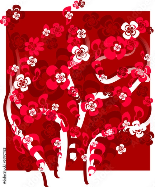 Obraz Узор. Сад с белыми цветами