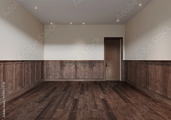 Fototapeta Empty modern  apartment interior 3d render