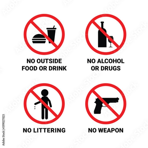 Fototapeta No outside food allowed sign