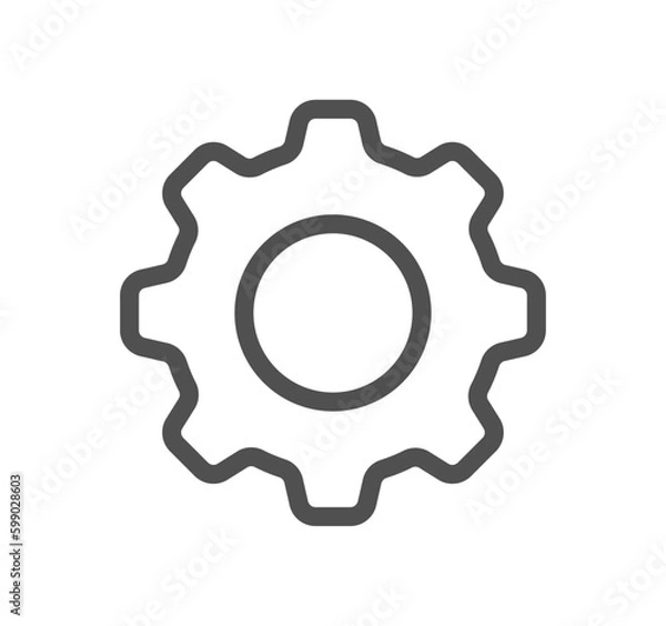 Fototapeta Gear related icon outline and linear vector.
