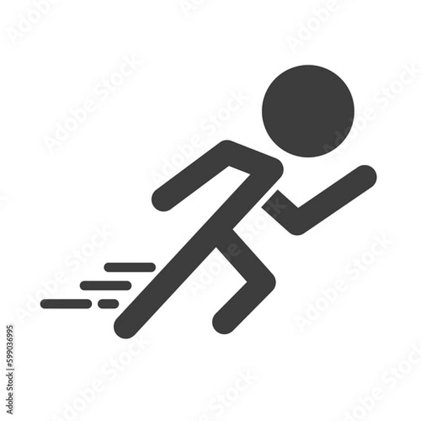 Fototapeta Running person silhouette icon. Competition. Speed. Vector.