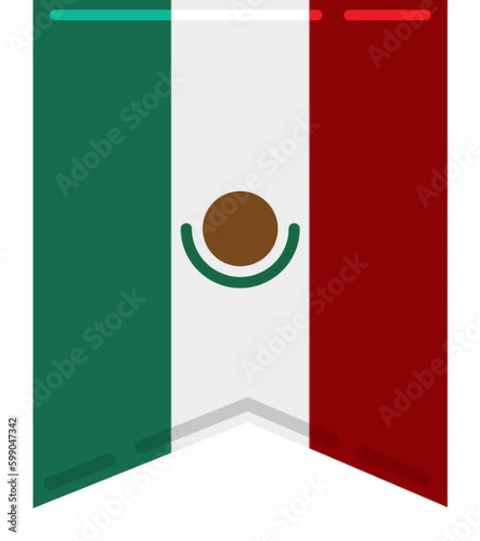 Fototapeta Simple pennant with Mexican design on white background, Vector illustration