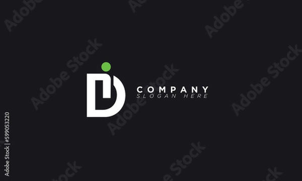 Fototapeta DI Alphabet letters Initials Monogram logo ID, D and I