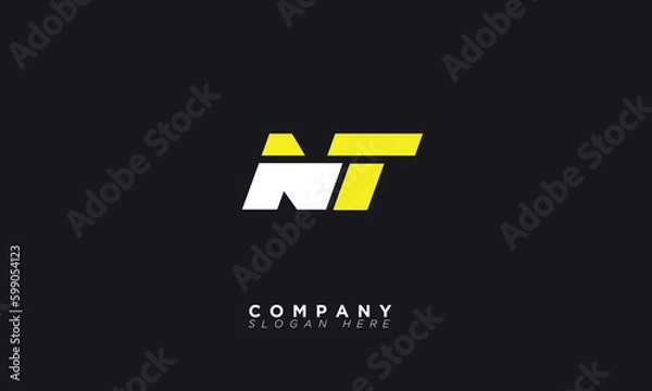 Fototapeta NT Alphabet letters Initials Monogram logo TN, N and T