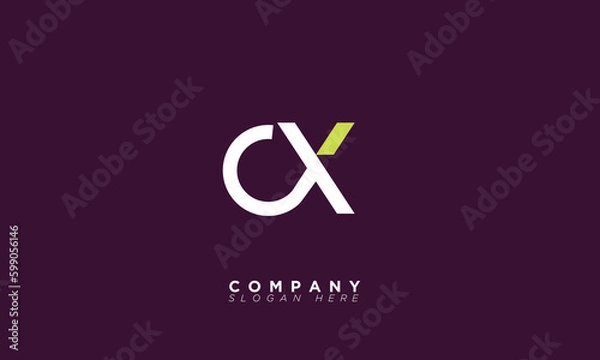 Fototapeta CX Alphabet letters Initials Monogram logo XC, C and X