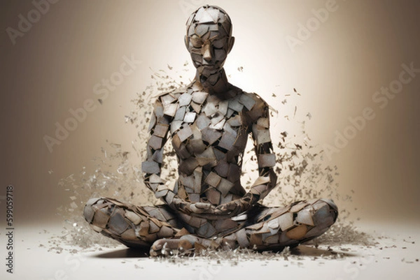 Fototapeta Meditation, rest and inner peace, self-love concept, generative AI