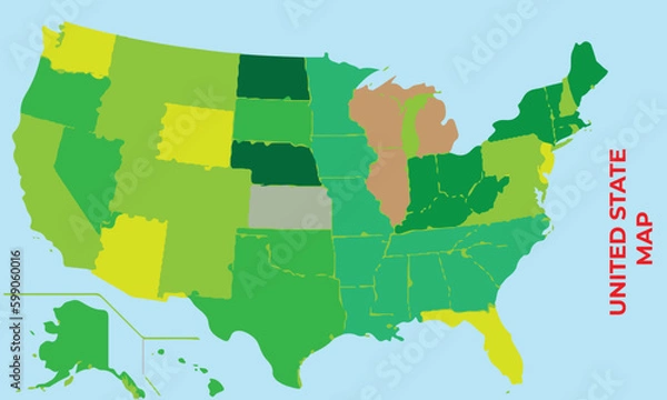 Fototapeta united state map