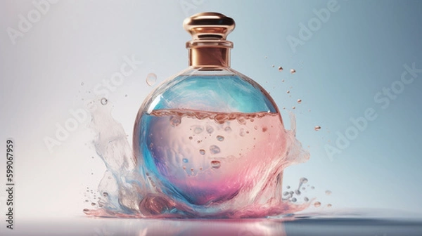 Fototapeta realistic, label, mockup, 3d, mock-up, template, illustration, liqueur, whiskey, clear, different, brandy, close-up, design, red, pink, collection, cocktail, beverage, clean, ai, genearted
