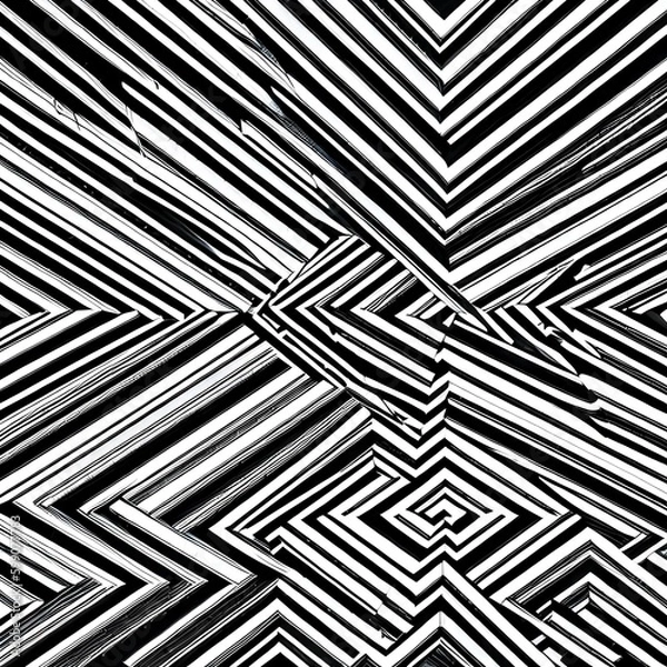Fototapeta Parallel Universe: An image of a geometric pattern created with parallel lines, in an intricate and mesmerizing design3, Generative AI