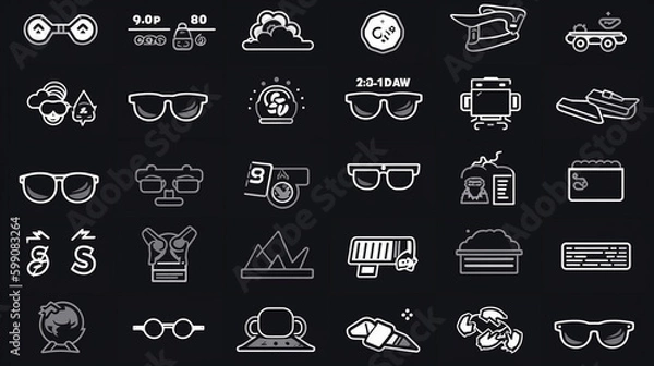 Fototapeta Set of vector line icons.generative ai
