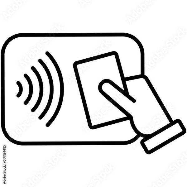Fototapeta nfc icon. wireless payment symbol. line icon vector stock