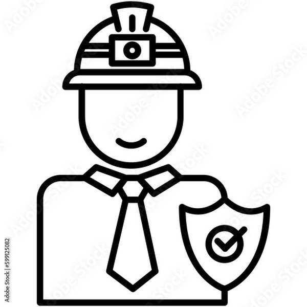 Fototapeta safety icon. secure work accident symbol. line icon vector stock