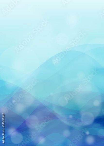 Fototapeta ブルーのウェーブ背景　青い流線の背景素材