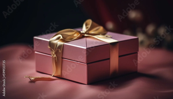 Obraz Wrapped in gold, a celebration of love generated by AI