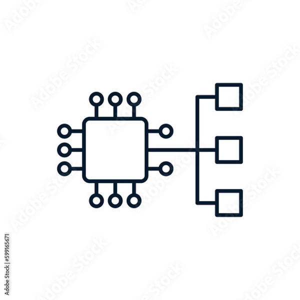 Fototapeta The concept of clustering. Vector icon isolated on white background.