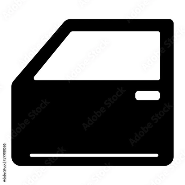 Fototapeta Car Door black icon. Suitable for website, content design, poster, banner, or video editing needs