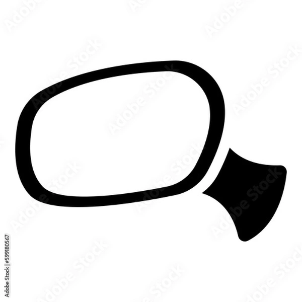 Fototapeta Car Side View Mirror black icon. Suitable for website, content design, poster, banner, or video editing needs