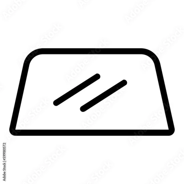 Fototapeta Car Windshield black icon. Suitable for website, content design, poster, banner, or video editing needs