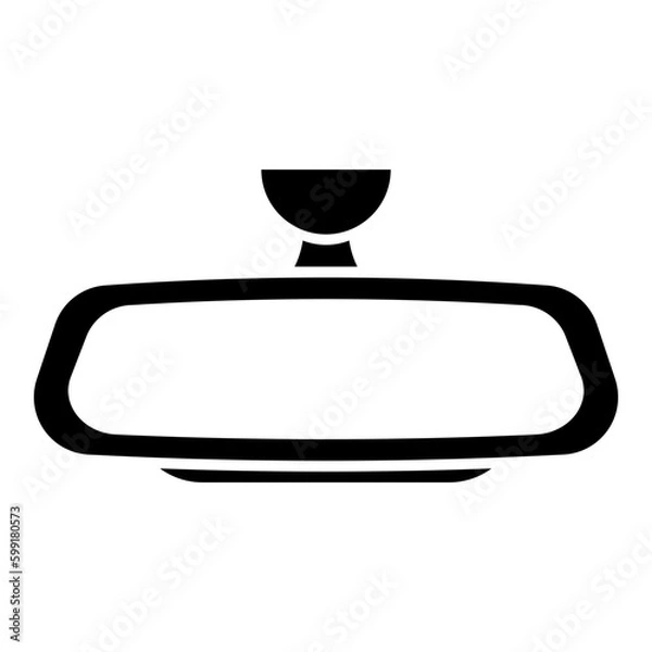 Fototapeta Car Rear View Mirror black icon. Suitable for website, content design, poster, banner, or video editing needs