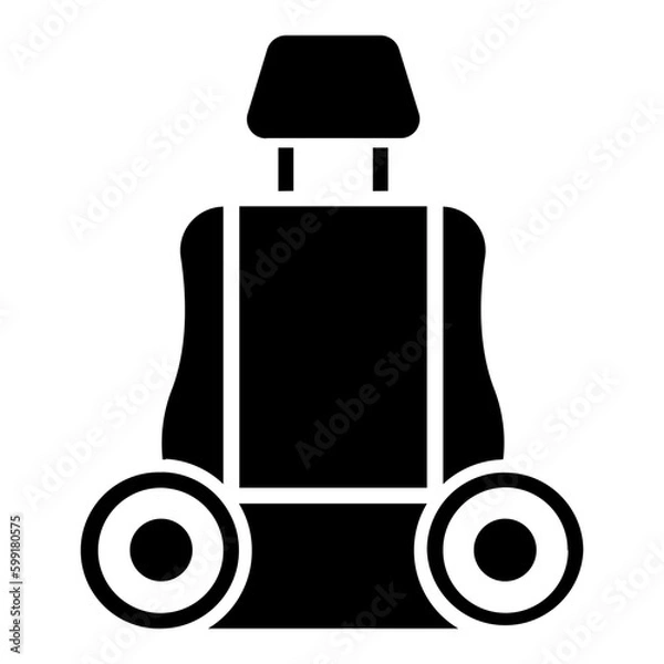 Fototapeta Car Seat black icon. Suitable for website, content design, poster, banner, or video editing needs