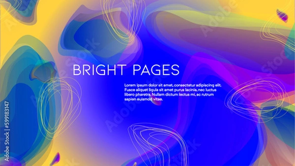 Fototapeta Abstract Futuristic Vector Background with Liquid  Shapes and Lines. Modern Colorful Gradient Wallpaper. Trendy Digital Design for Your Poster, Banner, Template, Web Page.