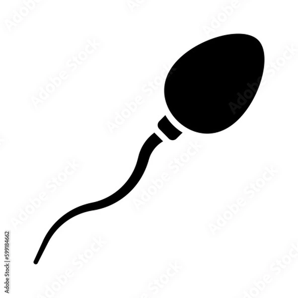 Fototapeta Sperm black icon. Suitable for website, content design, poster, banner, or video editing needs
