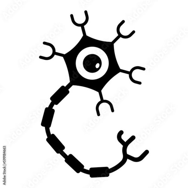 Fototapeta Neuron black icon. Suitable for website, content design, poster, banner, or video editing needs