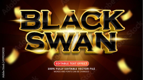 Obraz Black swan game title 3d editable modern text effect