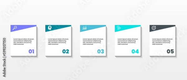 Obraz Vector infographic business concept, five step graphic and business icon