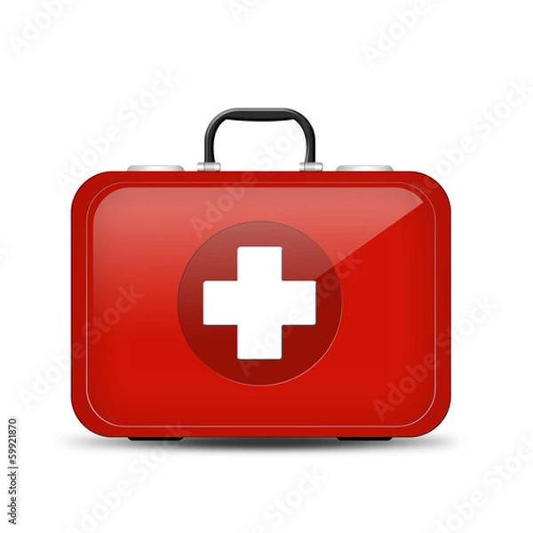 Fototapeta Red First Aid kit. Illustration