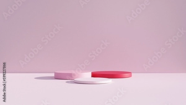 Fototapeta Podium Background 3D ,There is an area for displaying products ,promote products, Product presentation,3D rendering,show cosmetic product display,help the product stand out,3D Mock up,Minimal style,