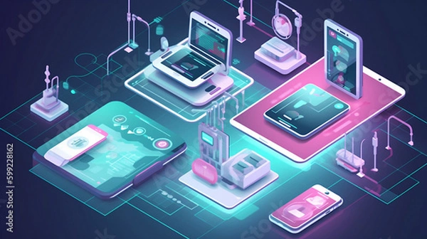 Fototapeta Healthcare technology refers to the use of electronic and digital tools to improve the delivery and management of healthcare services.

