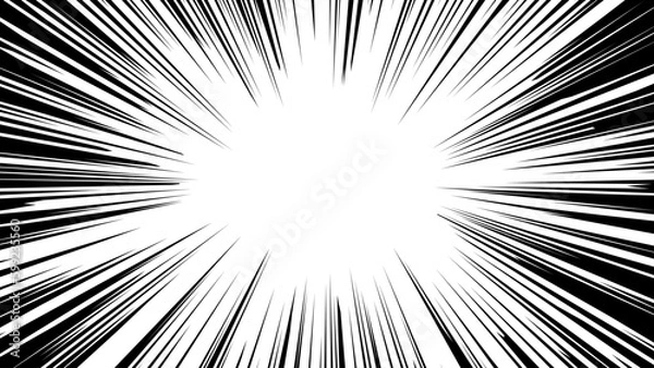 Fototapeta 集中線の黒 線多め1