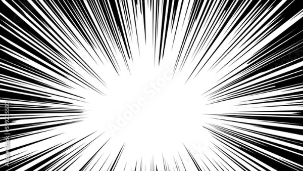 Fototapeta 集中線の黒線多め2