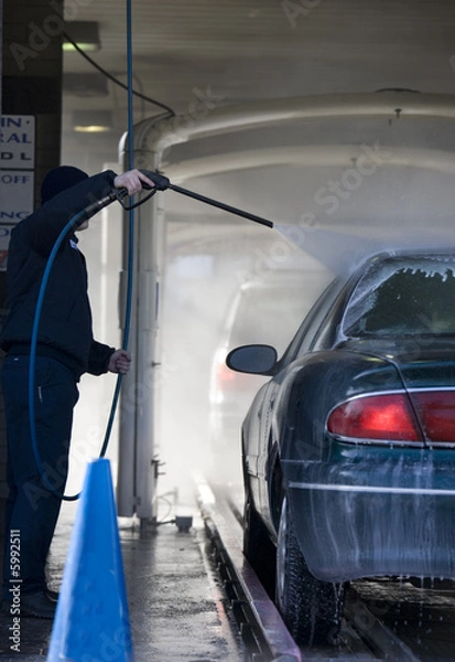 Fototapeta Automobile going through the car wash