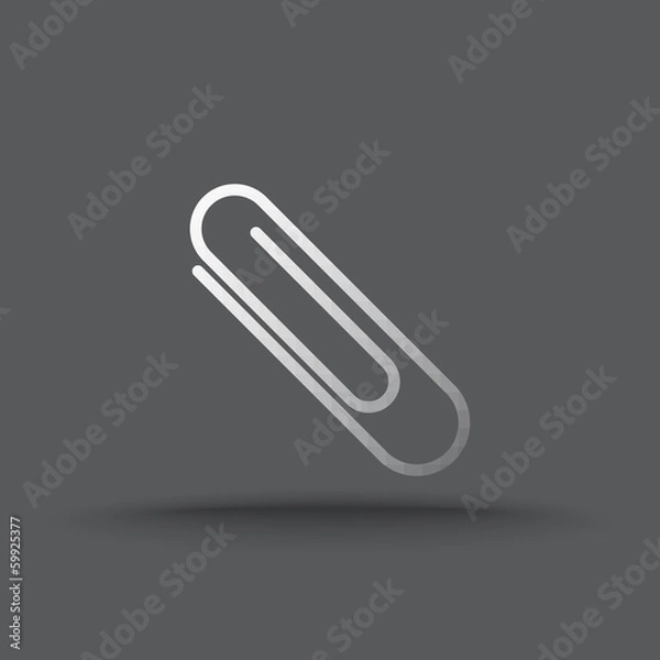 Fototapeta Vector of transparent paper clip icon on isolated background