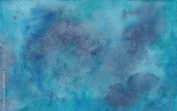 Obraz 暗い青のアブストラクト背景（水彩イラスト）