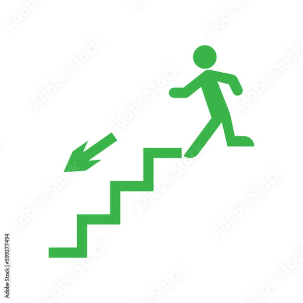 Fototapeta exit sign symbol vector