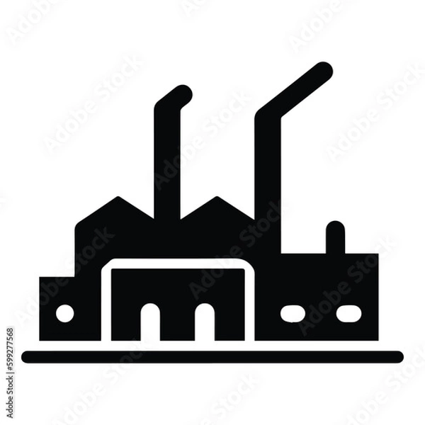 Fototapeta Factory Flat Icon Isolated On White Background