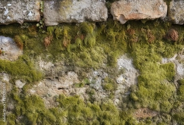 Fototapeta moss on stone, generative ai