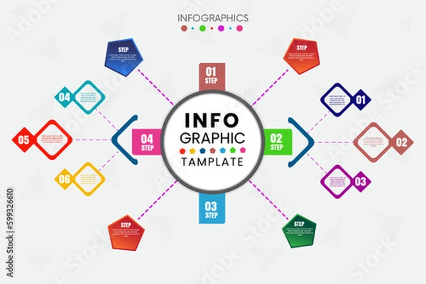 Fototapeta Infographic design template with SMART concept. Can be used for workflow layout, diagram, banner, webdesign. Vector illustration