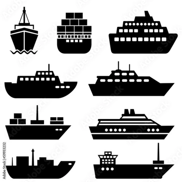 Obraz Ikony statku i łodzi