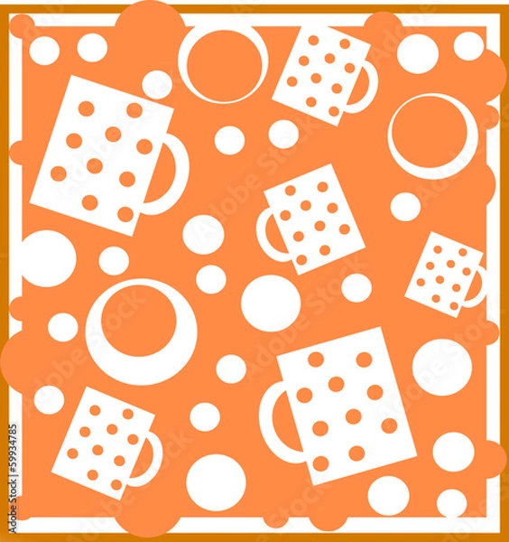 Obraz Узор. Оранжевые кружки и круги