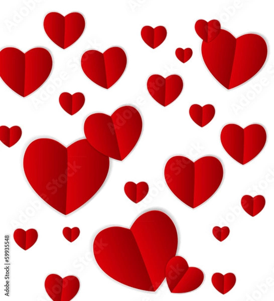 Fototapeta Happy Valentines Day Card with Heart. Vector Illustration