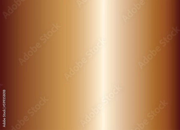 Fototapeta Bronze foil texture gradation background. Vector shiny metalic gradient for border, frame, ribbon, label design. Vector illustration