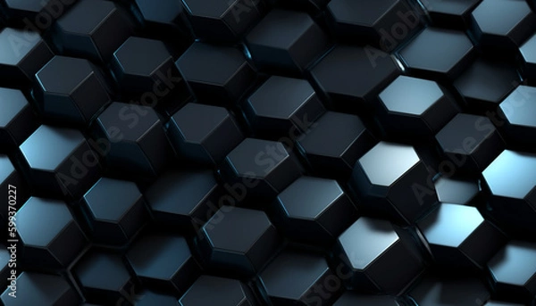 Obraz Hexagon 3d model background graphic tile ai generative