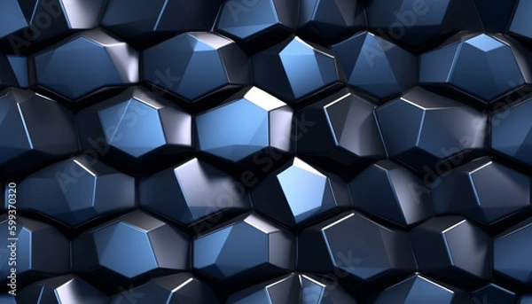 Obraz Hexagon 3d model background graphic tile ai generative